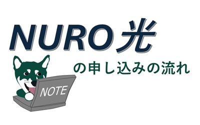 パソコンでNURO光に申し込む緑の柴犬ヒカリ